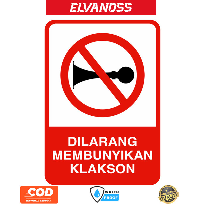 

STIKER RAMBU DILARANG MEMBUNYIKAN KLAKSON 35CM X 50CM FREE CUSTOM DESAIN