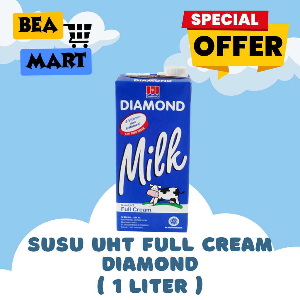 

Diamond Milk Full Cream 1 Liter | Susu UHT Putih / Plain / Tawar 1L