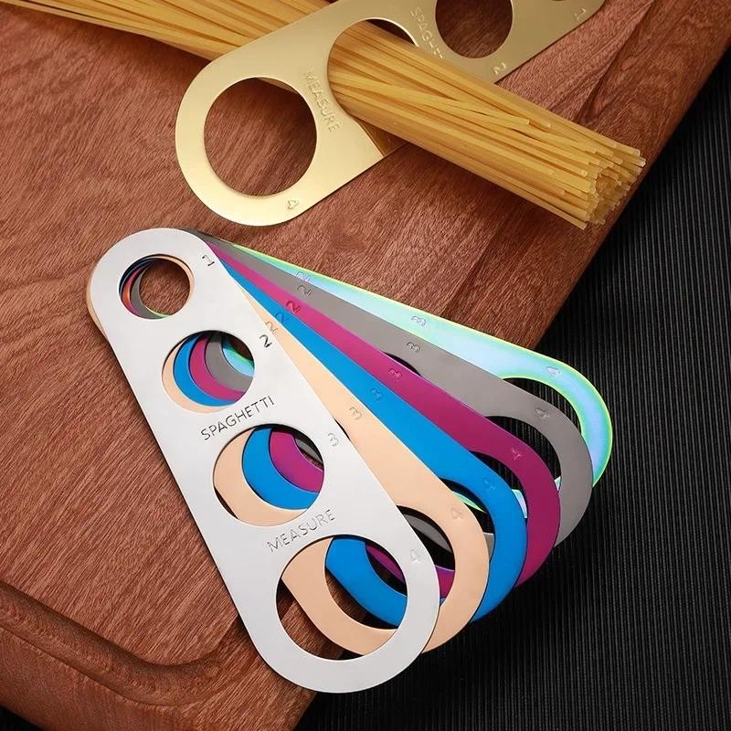 

Pasta Tool for Household Spaghetti Measuring Ruler Four-hole Pure Color Kitchen Accessories Stainless Steel Noodles Measurer