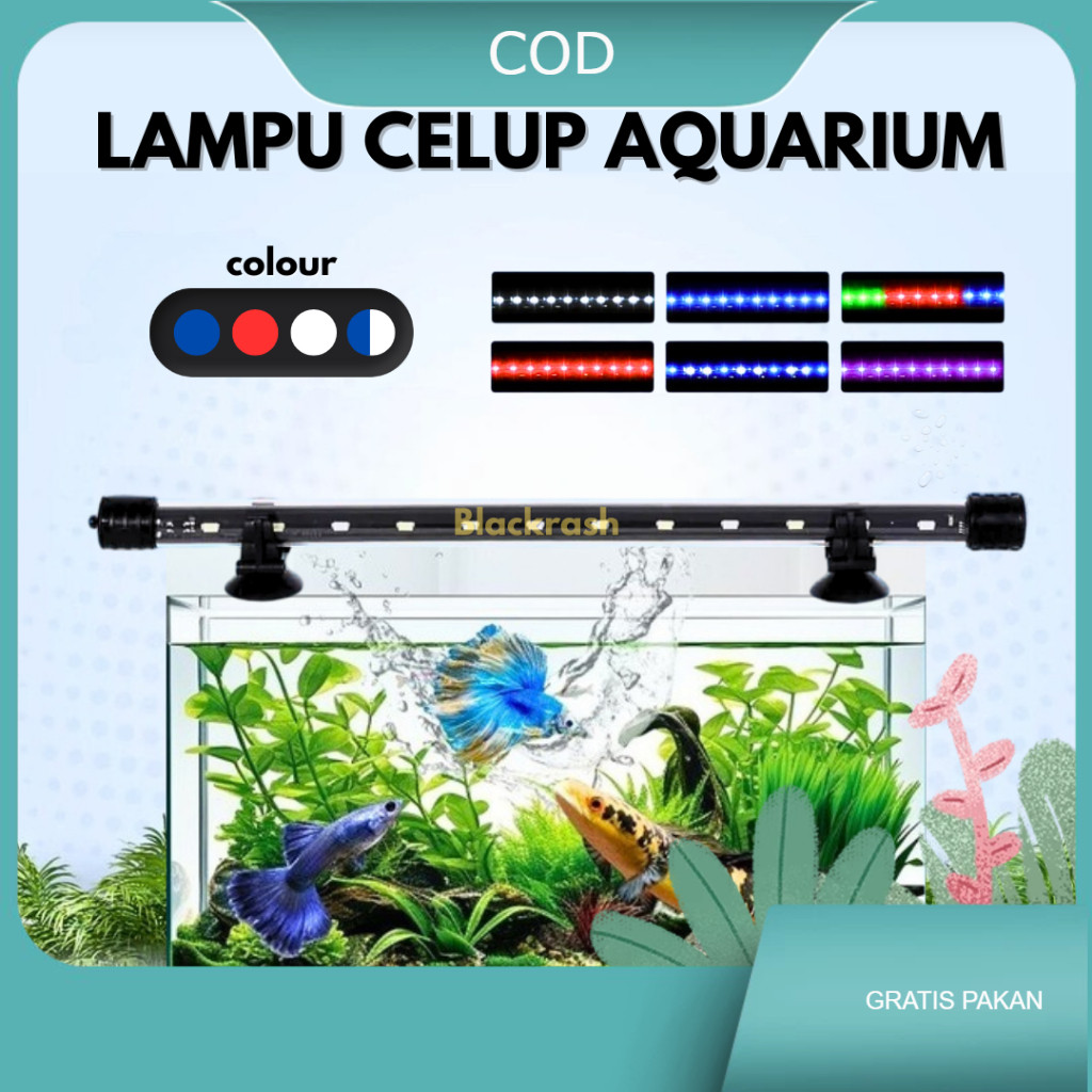 Lampu Celup Aquarium Led 3x Mode Warna Akuarium Aquascape 30 40 60 80cm