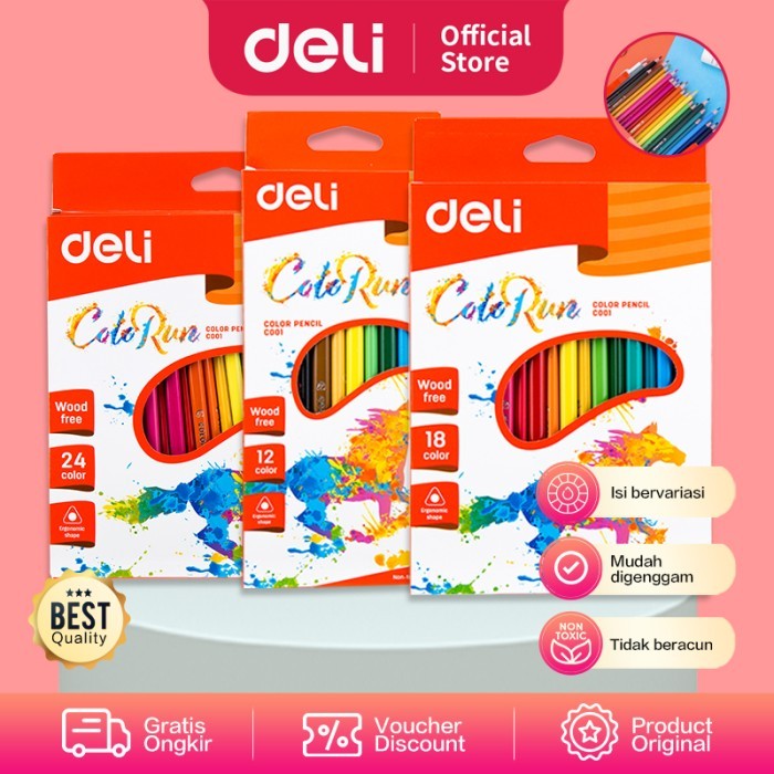 

Deli EC00120 Pensil Warna Bright 24C