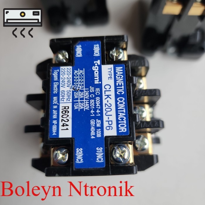 KONTAKTOR MAGNETIK
 MAGNETIC CONTACTOR CLK-20J-P6 Togami ori