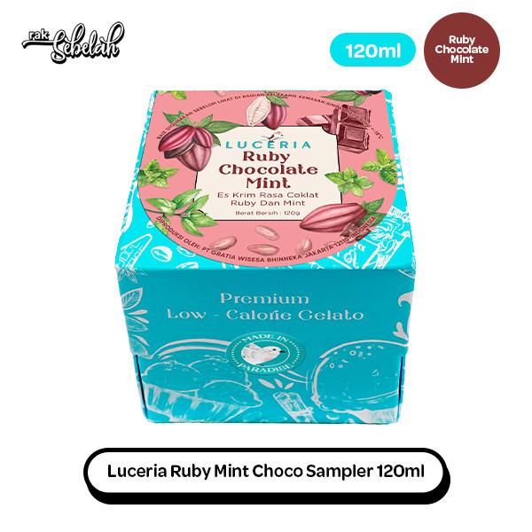 

Luceria Ruby Mint Choco Sampler 120ml | Es Krim Cokelat Ruby Mint | Hight Quality | Low Calories | No Preservatives