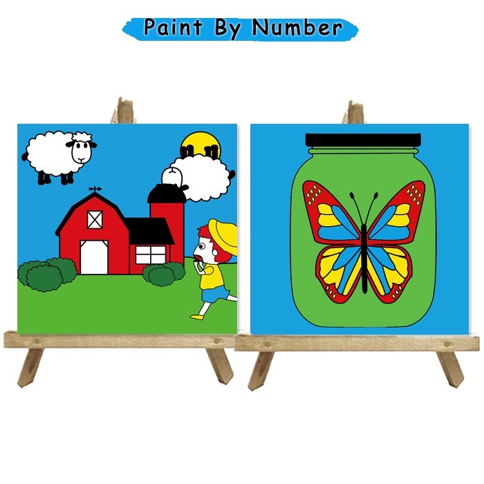 

Kanvas Lukis Butterfly In a Jar Paint By Number 20x20 cm