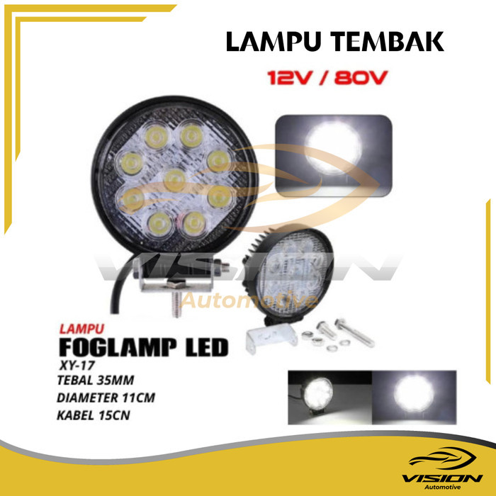 LAMPU LED SOROT LAMPU WORKLIGHT LAMPU LED TEMBAK 9 MATA 27W BULAT 1 PCS