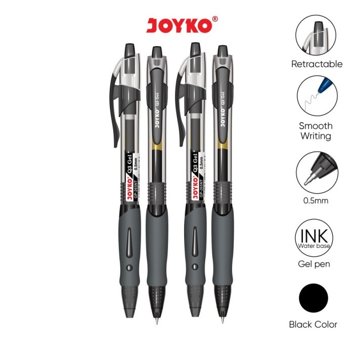 

JOYKO Pulpen Gel Pen GP-265NT (Q3) Gel / PER LUSIN - Hitam