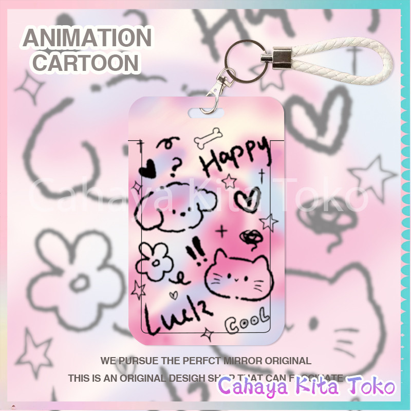 

ID CARD HOLDER/SARUNG KARTU/pesanan Hadiah Khusus/SUPPORT HARGA GROSIR/Kepala kucing dan anjing yang diwarnai dengan teknik blend