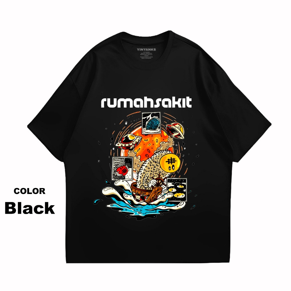 [FREE GIFT] T-Shirt rumah sakit kaos pedek kaos band hitam pria wanita unisex