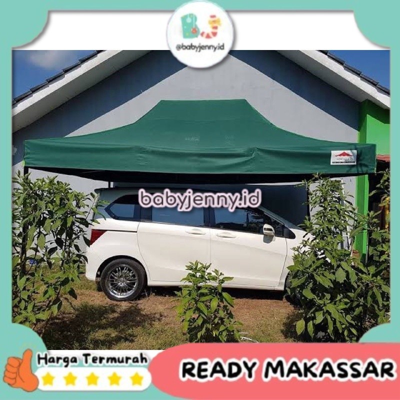 Tenda Lipat Herculles 3x4.5 m Besi Tebal 1mm Atap Tebal 800D Tenda Garasi Mobil