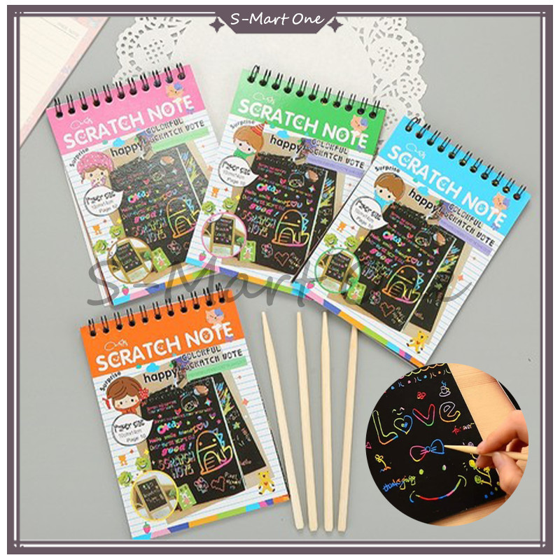

SM Scratch Note Mini Buku Gambar Mini Tulis Gores Ajaib Colourfull Scratch Note Paper Note Buku Gambar Anak Anak