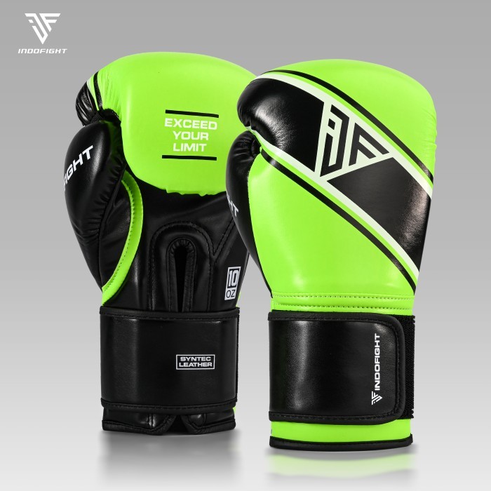 Promo Sarung Tinju Muay Thai, Sarung Tangan Muaythai, Glove Tinju, Sa - OVERHAND-GREEN, 12 OZ
