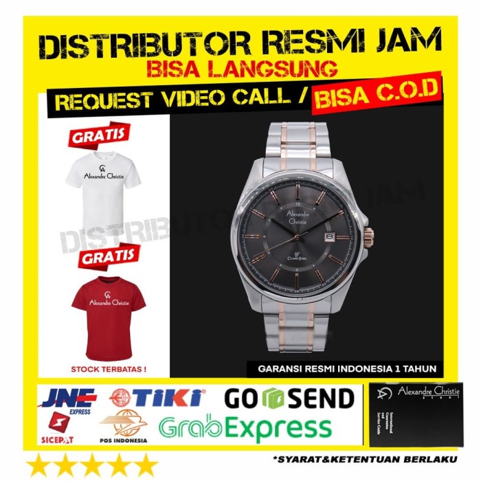 jam tangan pria alexandre christie ac8502 8502 brand new garansi resmi