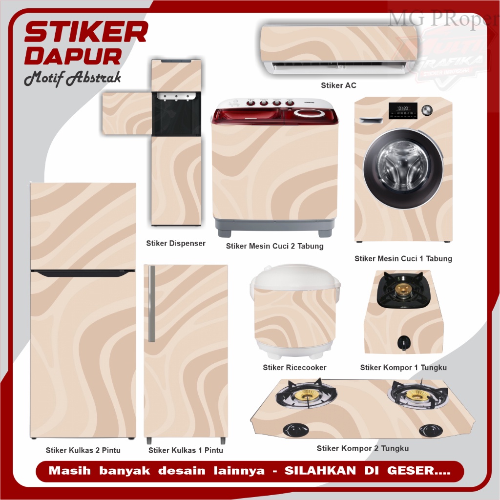 Artisan Woodland Sticker Koleksi Stiker Wallpaper Kompor Kulkas Ricecooker AC Dispenser mesin cuci