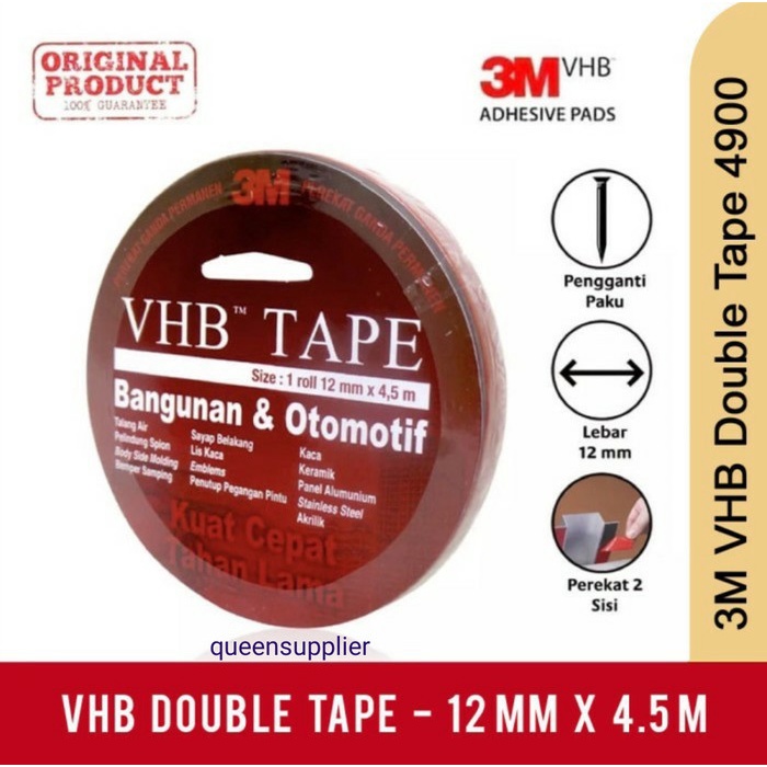 

[New] Double Tape Super Kuat Super Lengket Merk 3M VHB Original lebar 12 mm