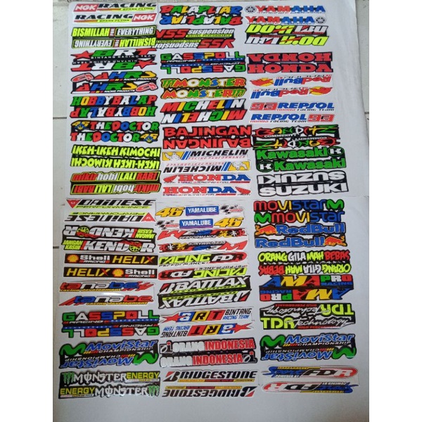 

Stiker sticker 1 pcs isi 2 berpasangan Buat variasi cover motor/Helmet/Kaca Mobil dll Grosir Dan Eceran