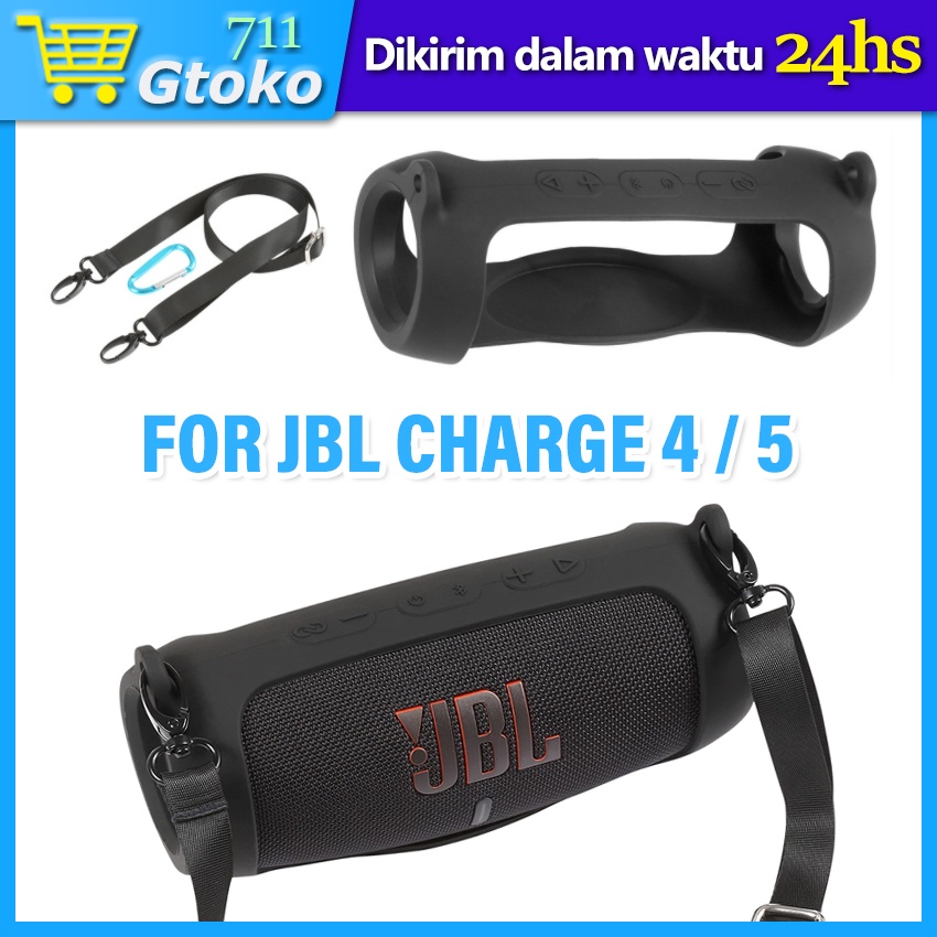 Silikon Case Casing Carrying Travel Bag Untuk JBL Charge 4 / 5 + Shoulder Strap