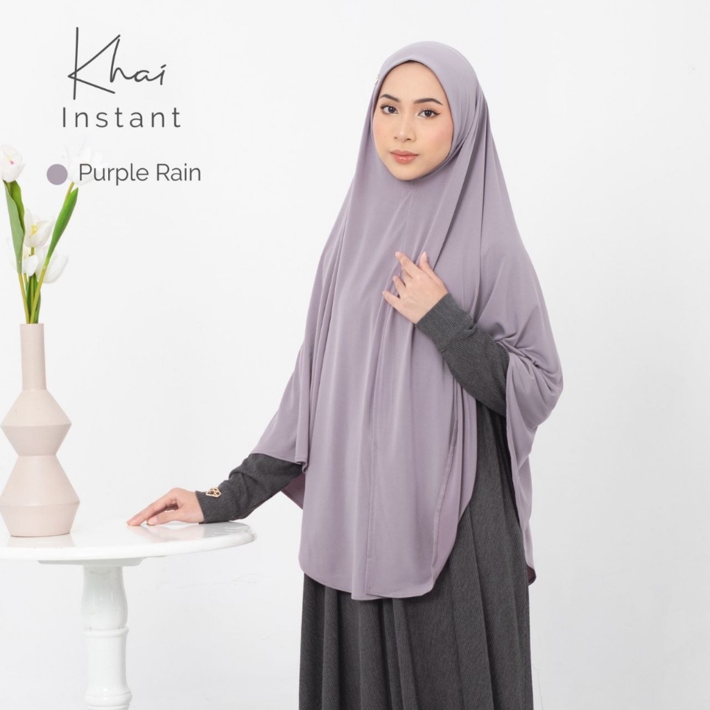 HIJAB SEGITIGA INSTAN JERSEY BELAH DEPAN AMILY KHAI BERGO MALAYSIAN SEAMLESS SOFT PAD ANTEM SYARI JU