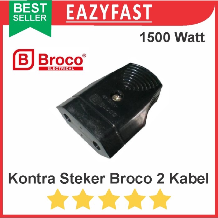 Contra Steker Broco 2 Kabel Colokan Female Kontra Stop Kontak Terminal