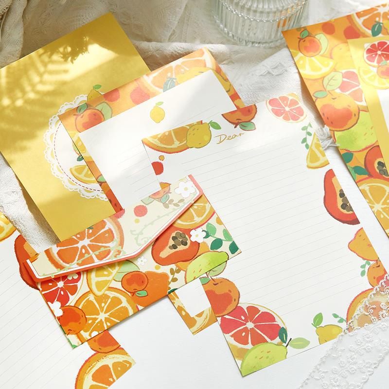 

HJK RUMAH KRAVE - Set Surat Motif Buah Kertas dan Amplop Letter Envelope Fruit