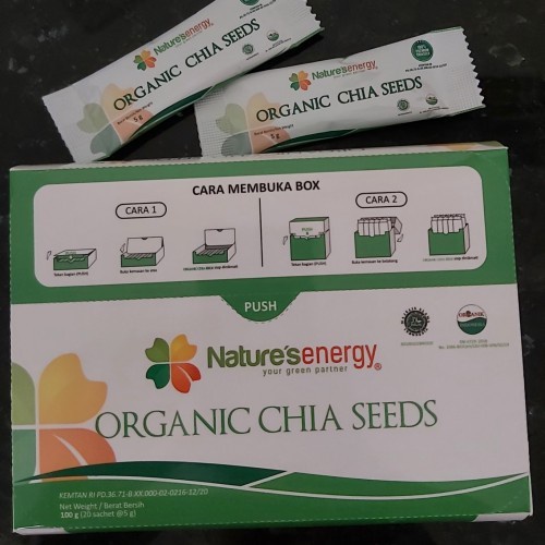 

Promo Bisa COD Nature's Energy Organic Black Chia Seed Biji Selasih 1 Box 20 Sachet