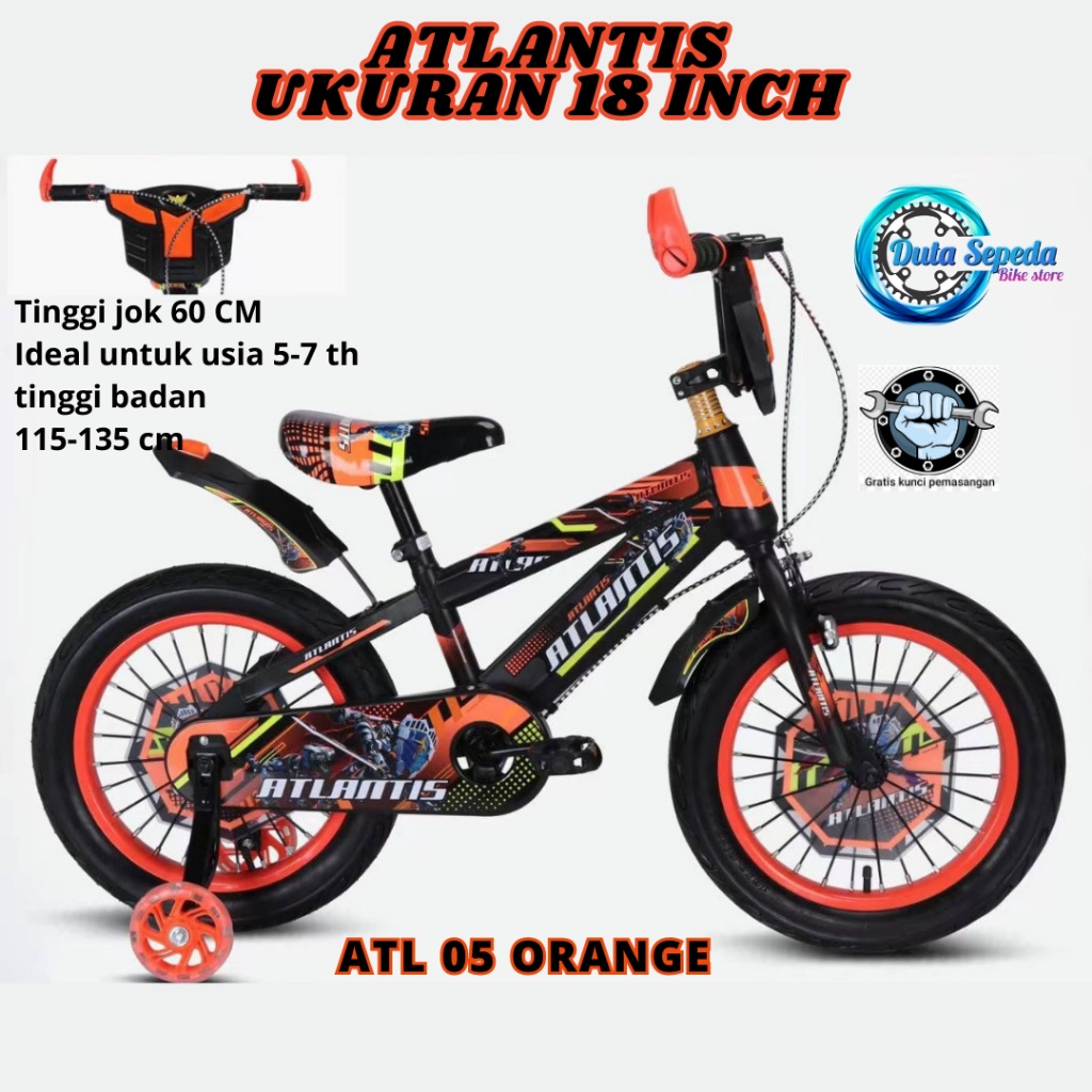 sepeda anak laki ukuran 18 inc BMX ban pompa