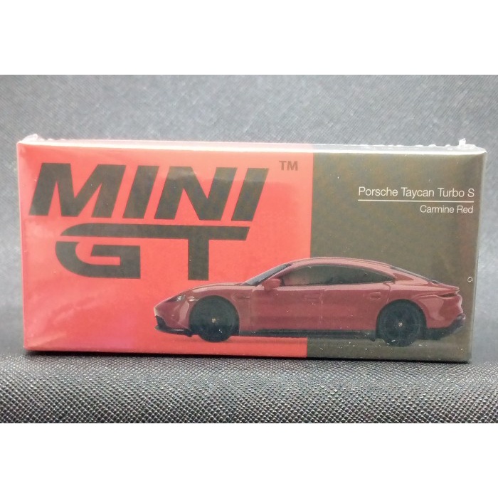 MINI GT 1/64 Porsche Taycan Turbo S Carmine Red