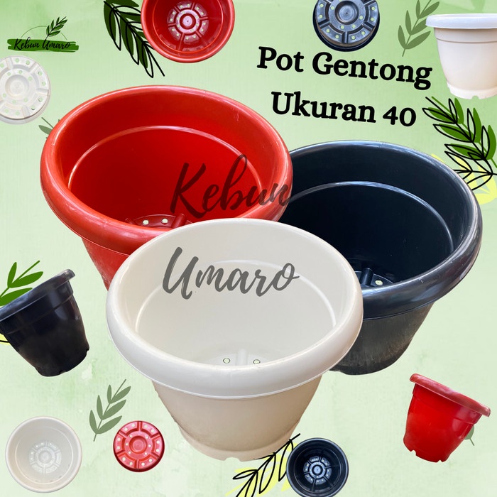Pot Gentong Ukuran 40 / Pot Besar / Pot Jumbo / Pot Vinca / Pot Tanaman / Pot Bunga / Pot Plastik / Kebun Umaro