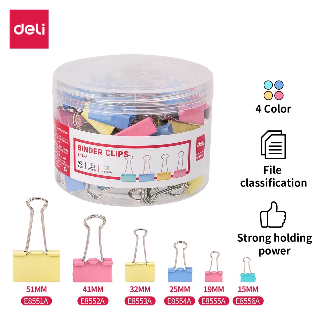 

Deli Binder Klip Warna 51mm Stainless Clips Pins