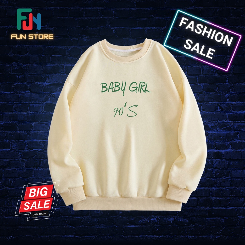 Sweater BABY GIRL 90'S Oversize S M L XL 2XL XXXL 4XL 5XL Bahan Feleece premium Jaket Sweater pria w