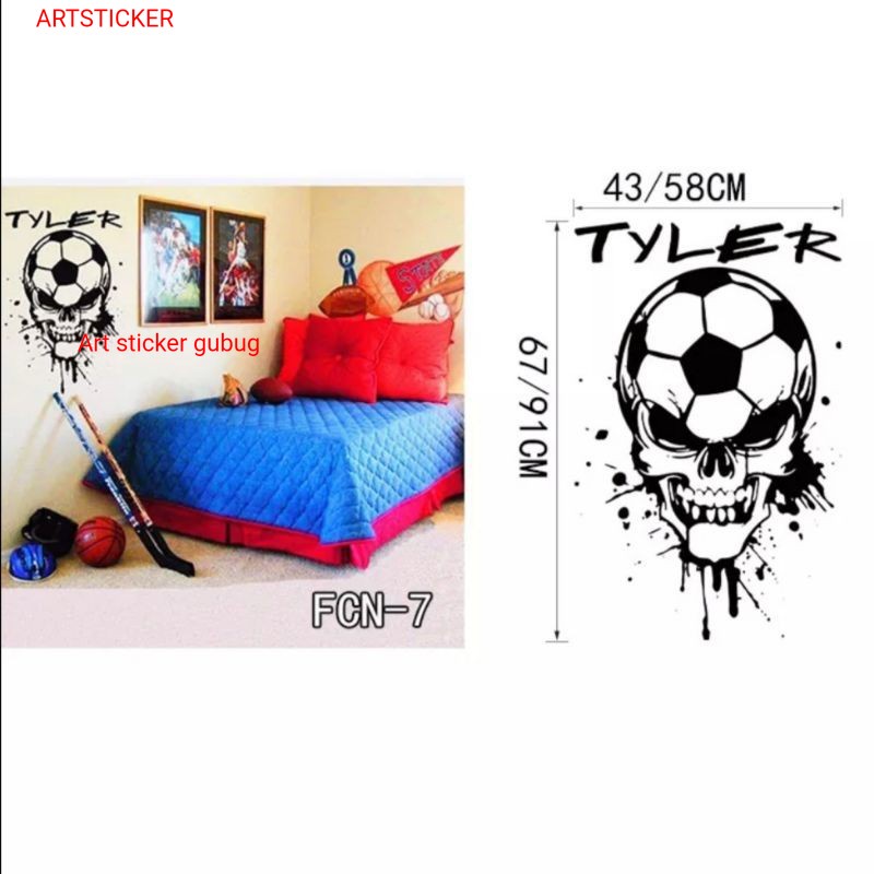 Promo Stiker Dinding Kamar Tidur Anak Cowok Tema Sepak Bola Wall Sticker New Terbaik