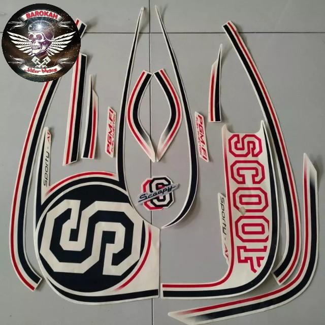AJS AJS Striping stiker polet motor honda scoopy 2014 sporty stiker list body cream motor standar   