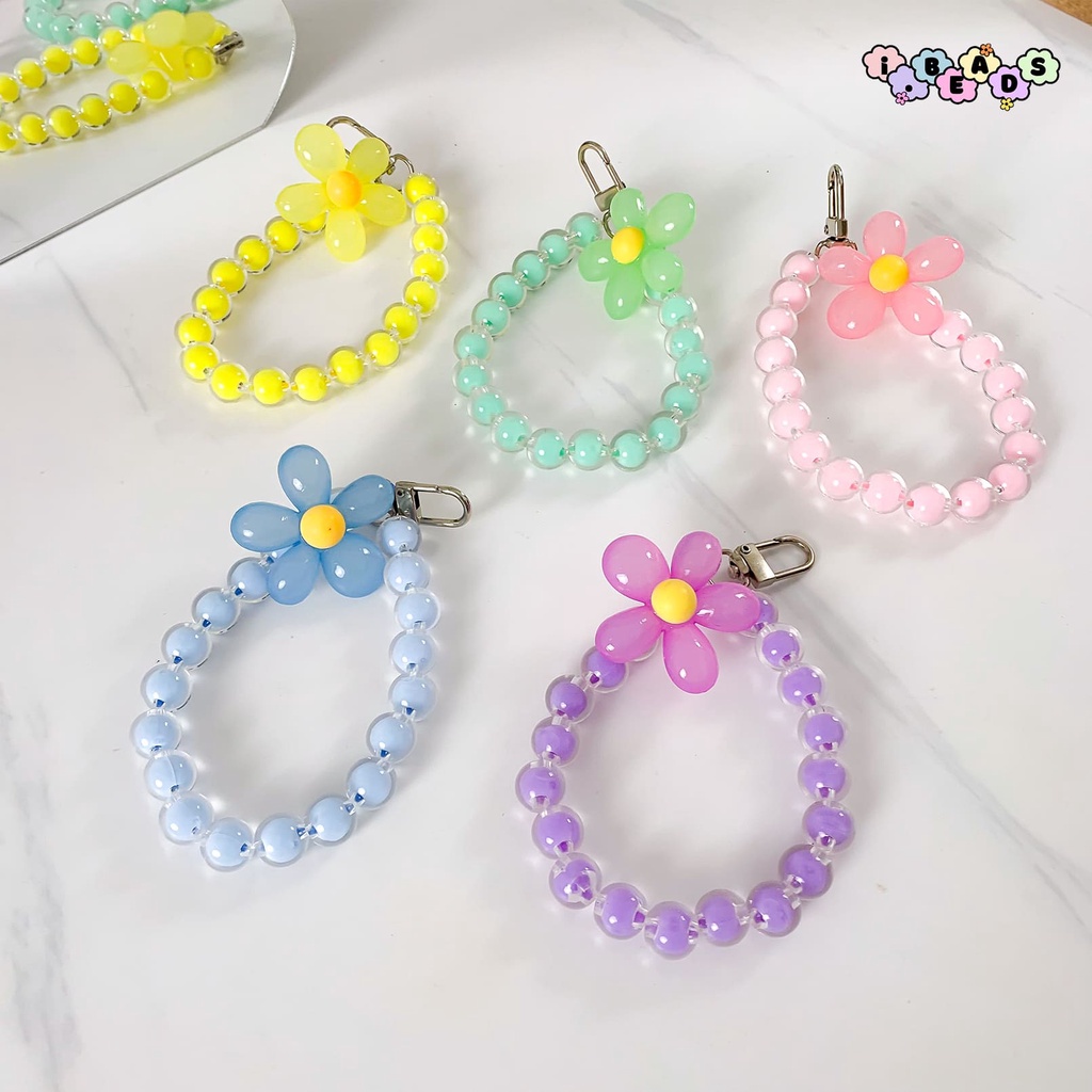 Mowin.id Beads Gantungan Handphone Beads Strap Motif Flower. (BA)