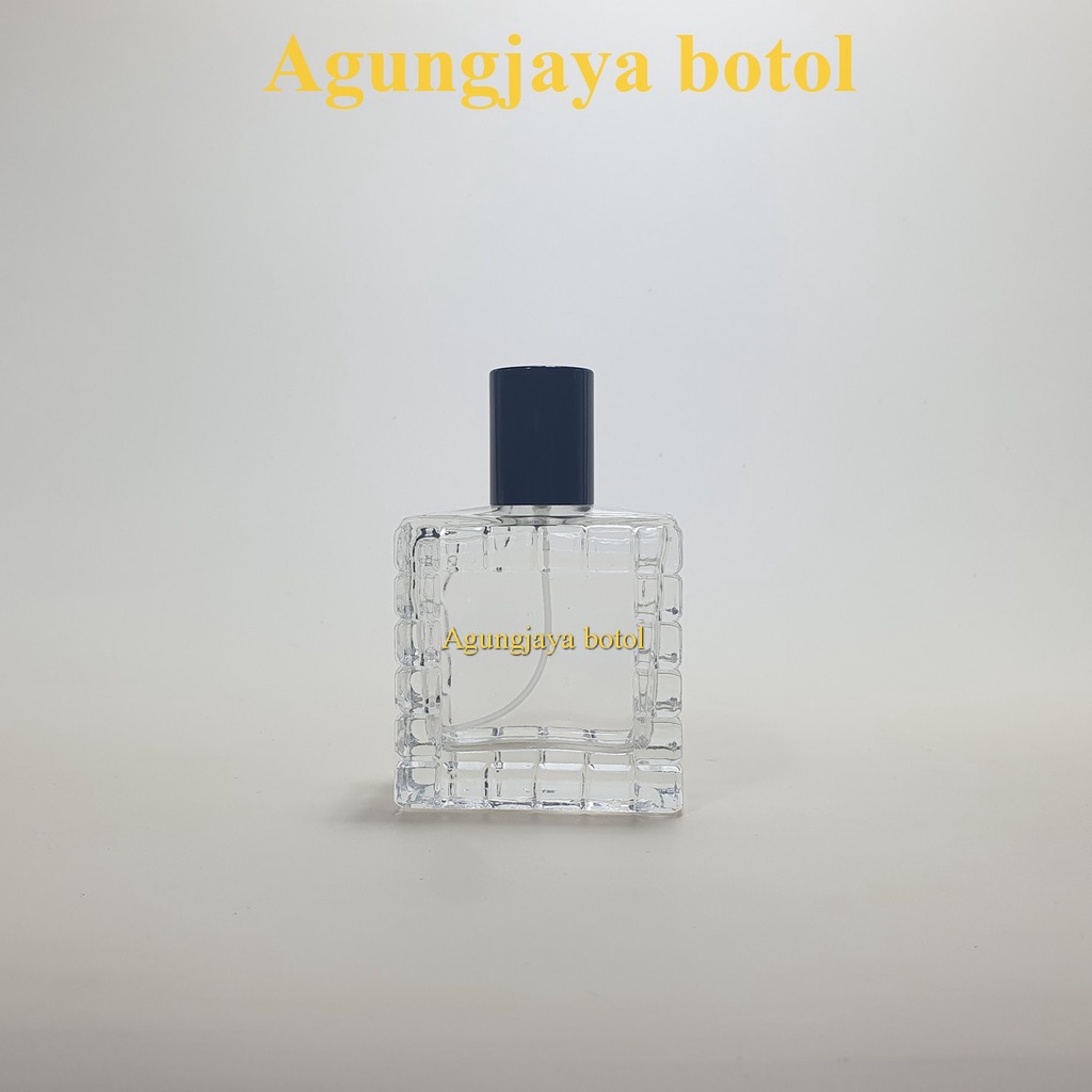 Botol Kaca 50 Ml Alexa Drat Cap Black / Botol Parfum / Botol Kaca Parfum / Botol Kosong / Botol Parf