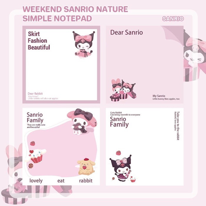 

Notepad Memo Tulis Note Sanrio Kuromi Melody Cute Notes Memo Pad Catat