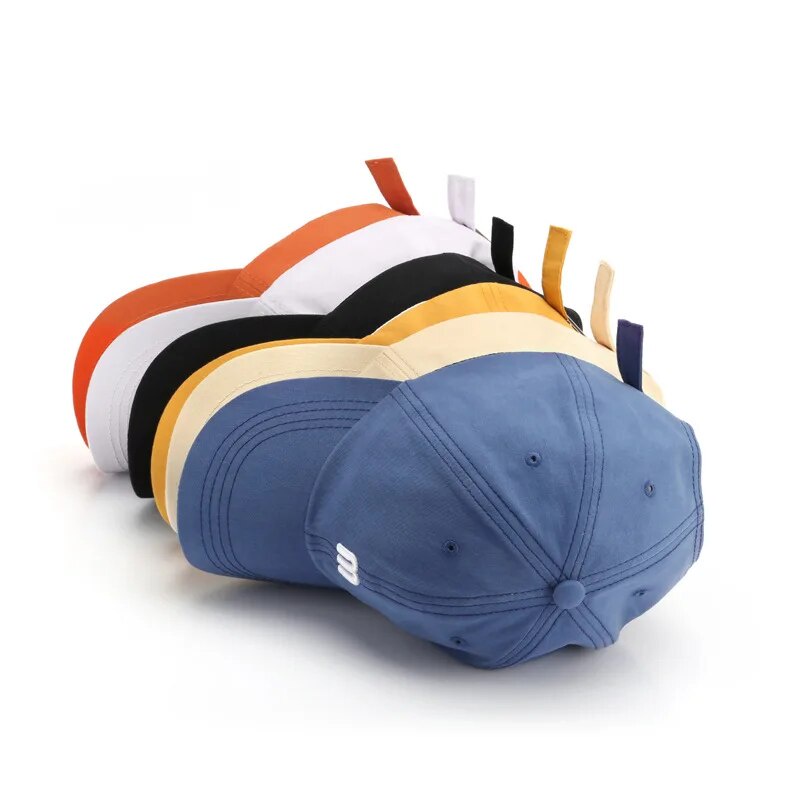 Topi Baseball Bordir M untuk Wanita Pria Baru Musim Semi Musim Panas Topi Surya Katun Solid Topi Sna