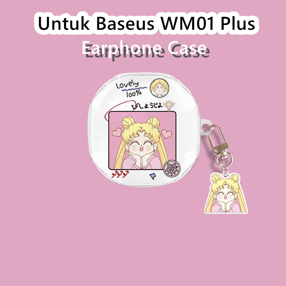 Discount Untuk Baseus Encok WM01 Plus Case Gadis cantik transparan yang menyenangkan Soft Silicone E