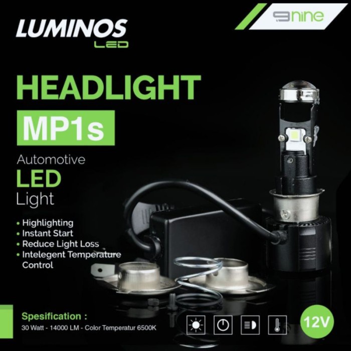 LAMPU LED UTAMA MOTOR MINI PROJECTOR MP1S MP1 30WATT LUMINOS TERANG