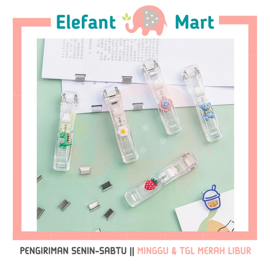 

ELEFANT Klip Penjepit Kertas Otomatis Binder Klip Portable Paper Clipper Clip Dokumen