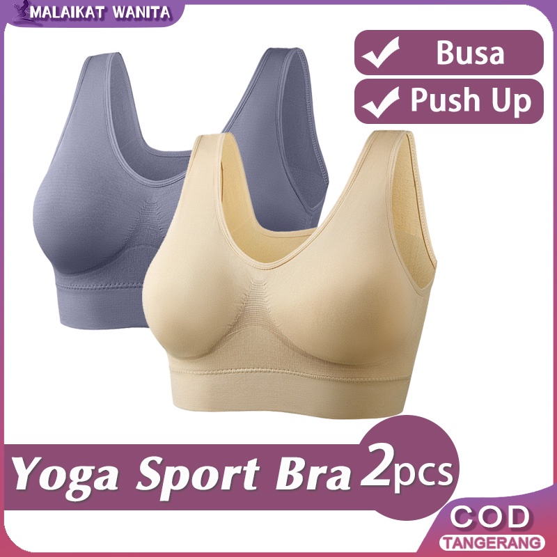 2Pcs Sport Jumbo Bh Olahraga Wanita Busa Bh Sport Bra Tanpa Kawat Jumbo 811