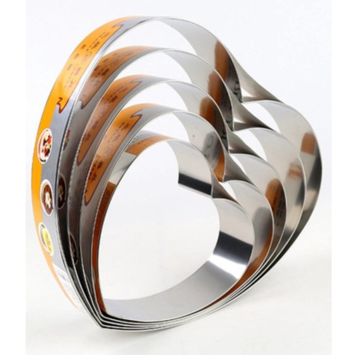 Sanneng Heart Mousse Ring / Cetakan Ring Kue Roti Bentuk Heart Love - 8inch