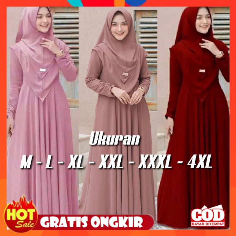 KAIN ADEM HALUS TEBAL / (TANPA HIJAB) Gamis Mayung Gamis Katun  / Gamis Polos Murah katun Premium Qu