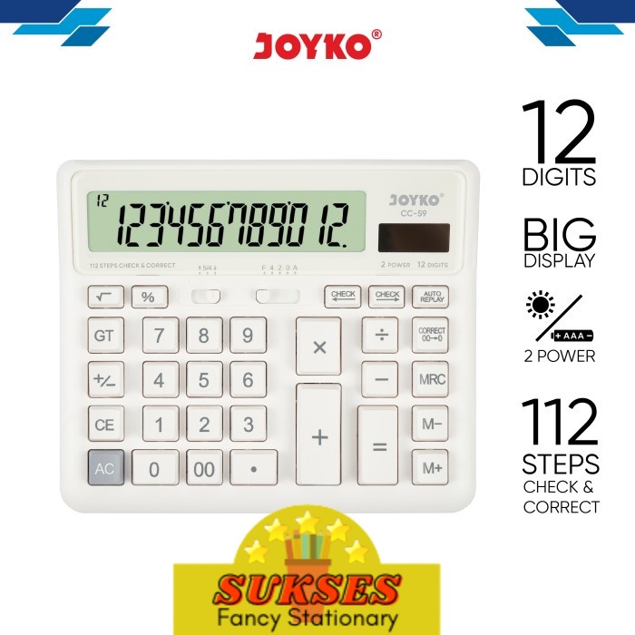 

Calculator Kalkulator Joyko CC-59 12 Digits Check Correct