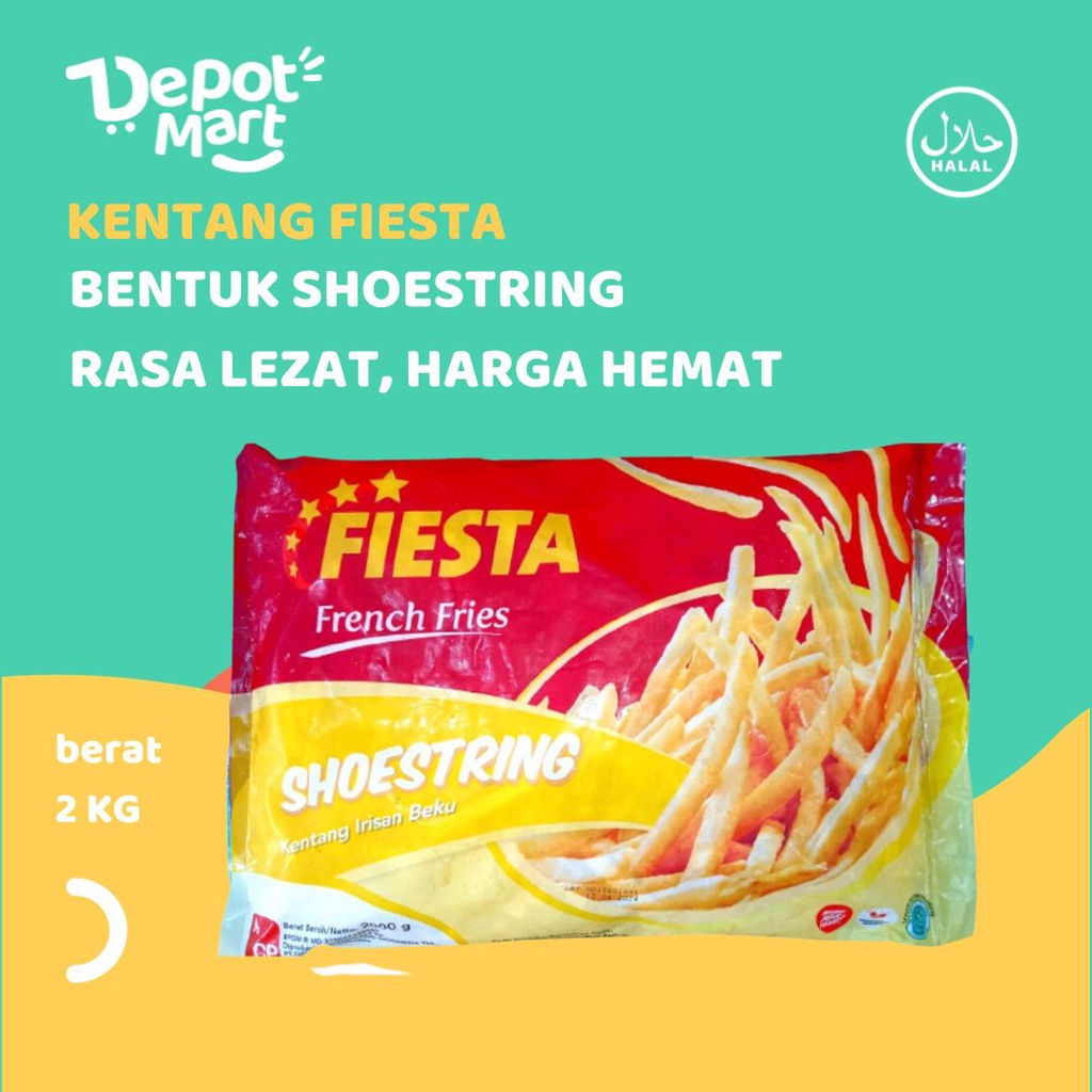 

Kentang Fiesta 2 Kg - Kentang Goreng Frozen Bentuk Shoestring Cut By Depot Mart