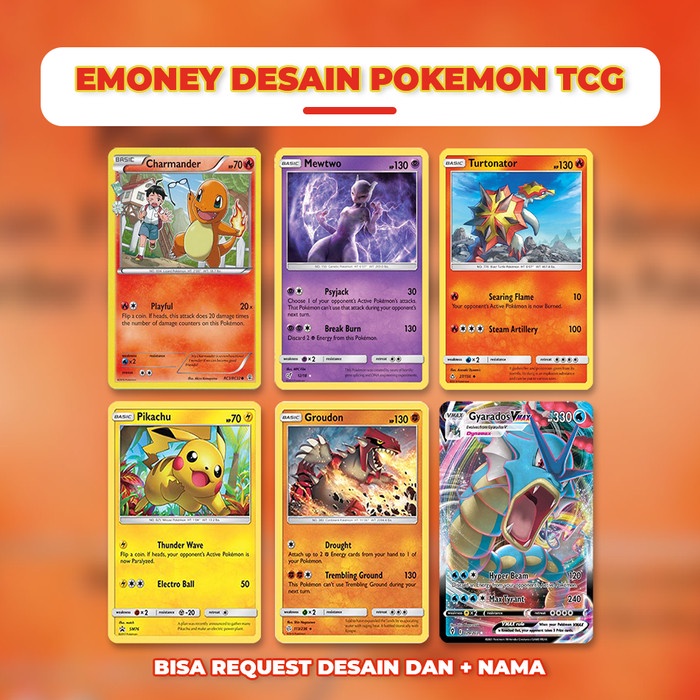 Kartu pokemon TCG Emoney etoll - Uang elektronik - Custom Emoney