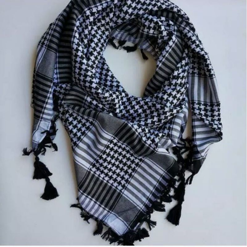 Sorban Palestina Persegi Surban Arab Surban Hitam Putih