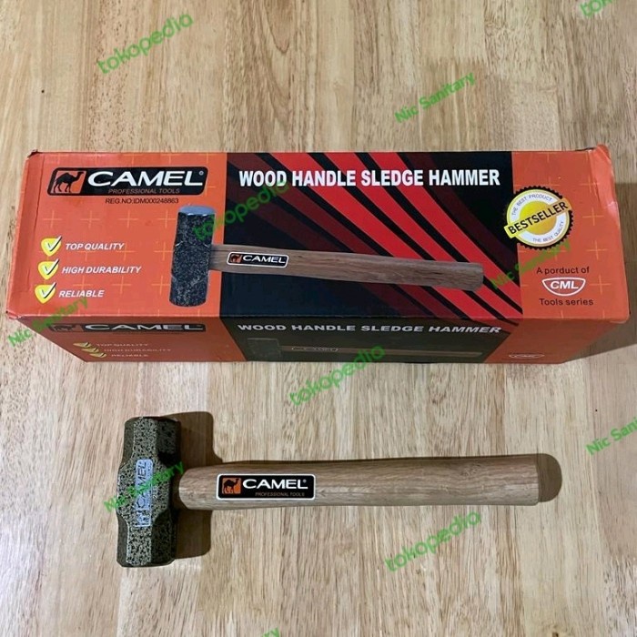 Palu batu gagang kayu CAMEL 2 LB / Palu boldem besar CAMEL