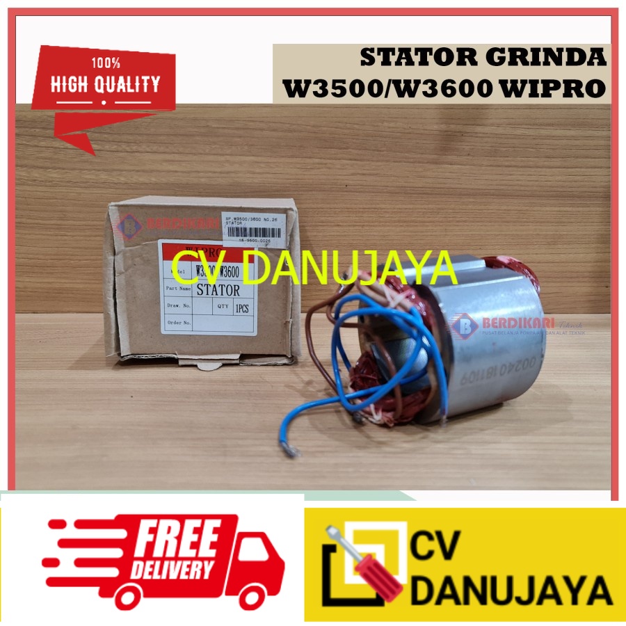 Stator Gulungan Lilitan Rumah Armature WIPRO Gerinda W3600 W 3600