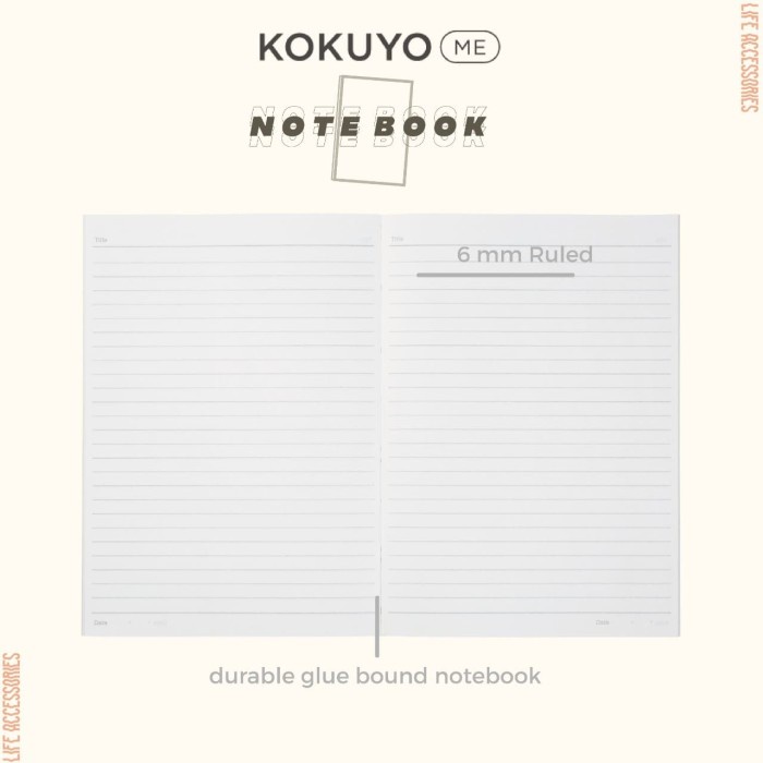 

MURAH- Kokuyo ME Notebook A5 - Putih- 1.2.23