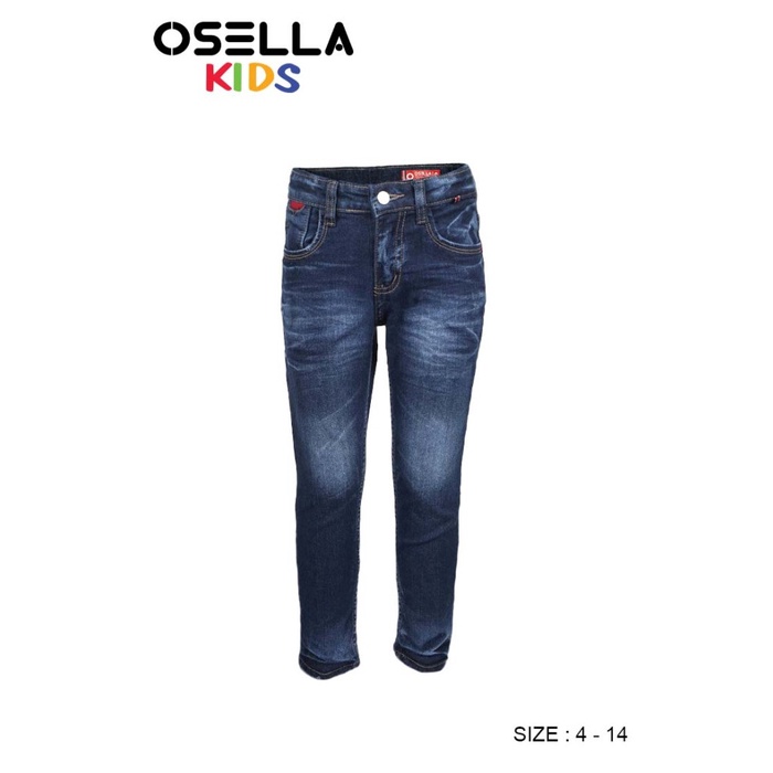 Osella Kids - Celana Jeans Anak Laki-Laki Slimfit Warna Dark Blue 228O3032A3