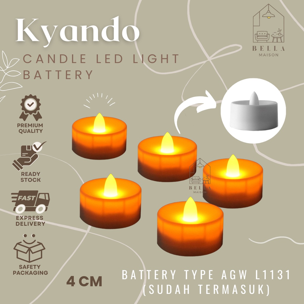 Lampu Lilin LED Kuning dengan Baterai KYANDO Candle LED Light Battery